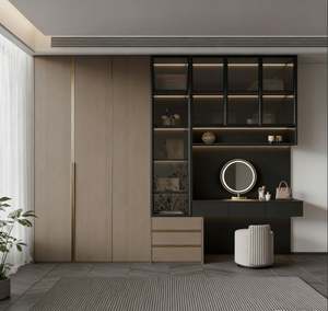 Luxury Walk in Closet Custom Wood Wardrobe with LED Lighting Large Storage Capacity for High-End Home - Product Image 6