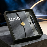 Ensemble cadeau de carnet en cuir PU A5 avec stylo, ensemble cadeau avec logo personnalisé, papeterie d'entreprise embossée, prix de gros direct d'usine