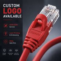 Kabel Patch Ethernet LAN Cat5e UTP CCA 24AWG Berkinerja Tinggi, Tanpa Pelindung, Selubung PVC, Bersertifikasi CE/FCC untuk Proyek Apartemen