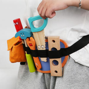 छोटे इंजीनियर बच्चों की लकड़ी की उपकरण किट, कमर बैग के साथ सेट-ठीक मोटर कौशल, रंग पहचान के लिए - Product Image 6