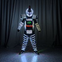Costume de robot LED avec armure laser, tenue de scène LED, gants laser programmables pour bar, Halloween, remise de diplôme, performance en club