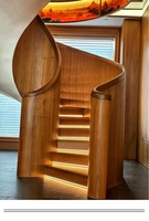 Escalier en arc en bois massif moderne personnalisé Moren, garde-corps en bois durable pour salon, hôtels, appartements, garantie de plus de 5 ans