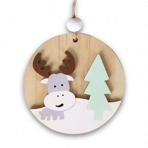 Adornos Navideños de Madera con Forma de Santa Claus Hechos a Mano, Decoraciones Navideñas Impresas en Serigrafía para Árbol de Navidad, Piezas de Madera para Manualidades - Product Image 3