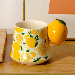 Tazas de Café de Cerámica Creativas 3D con Diseño de Naranja, Tazas de Leche de Porcelana Pintadas a Mano, Tazas de Té de Cerámica para Regalo, Venta al Por Mayor - Product Image 2
