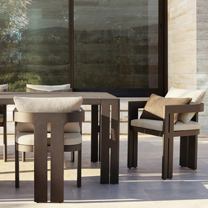 Tavoli e sedie all'aperto <span class=keywords><strong>in</strong></span> alluminio cortile Villa <span class=keywords><strong>tavolo</strong></span> lungo per il tempo libero all'aperto sedie da pranzo sulla terrazza mobili impermeabili - Product Image 1