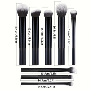 Juego de 8 Brochas de Maquillaje Veganas Profesionales de Tubo Largo, <span class=keywords><strong>Color</strong></span> Personalizado con Logotipo, Incluye Brochas para Delineador de Ojos, Esponja y Sombra de Ojos - Product Image 2