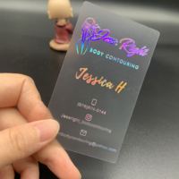 Cartes de visite transparentes en PVC holographique imperméables avec impression personnalisée