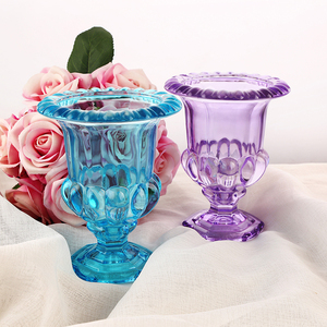 Vases en verre rétro, vases en verre à relief français, décoration de table de salon en verre, vente en gros - Product Image 4