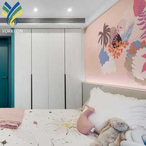 Carta da parati impermeabile 3D rosa per camera dei bambini Graffiti botanici <span class=keywords><strong>con</strong></span> palma murale cartone animato 3D fiori carta da parati per la decorazione della casa - Product Image 2