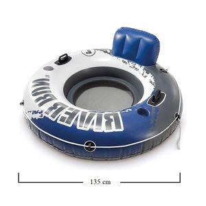 Anillo de natación inflable de 135 cm con base de malla y respaldo para flotar en ríos - Product Image 2