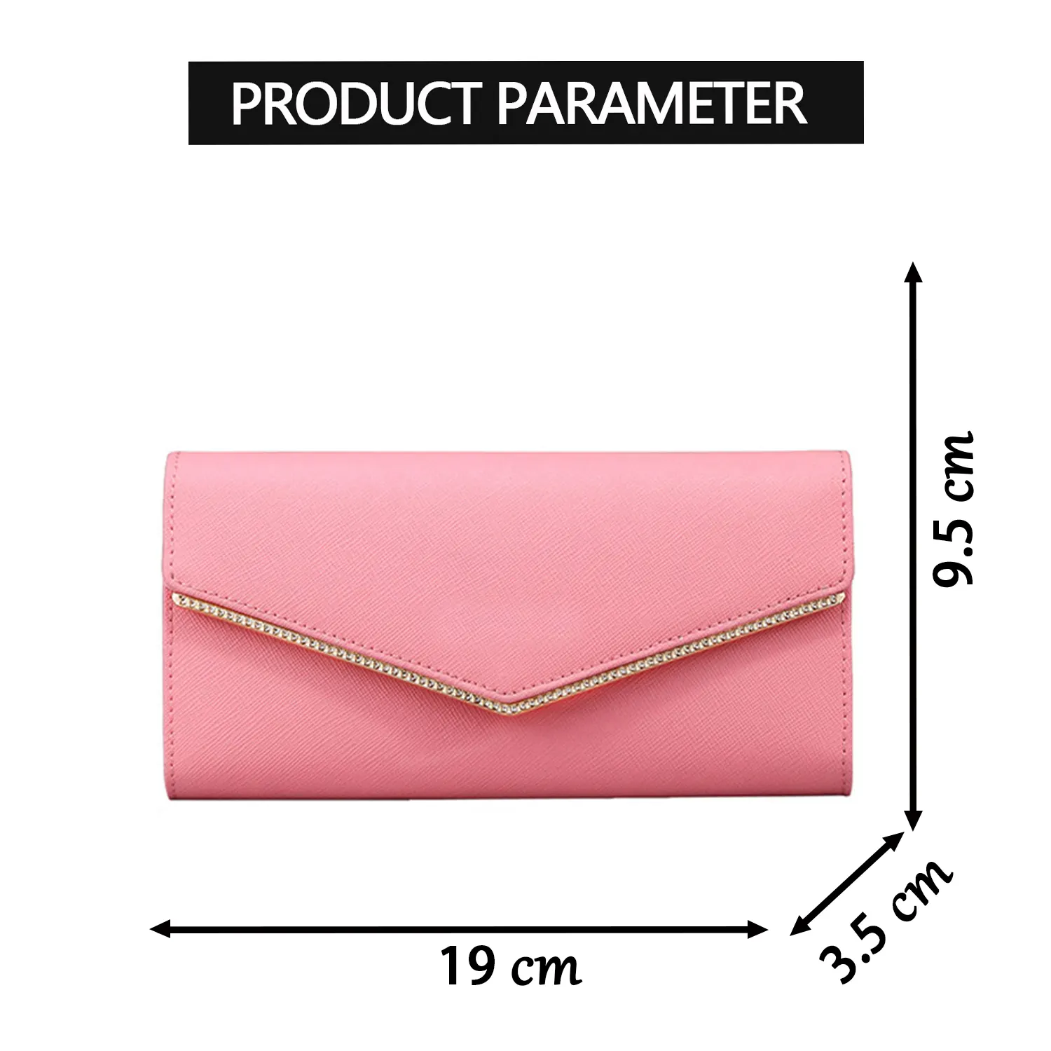 Women Long Party Clutch Purse Pu Leather Large Ladies Wallet 2 Photo Slots Internal Zip Coin Pocket