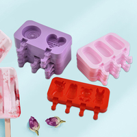 Moules à Sucettes Glacées en Silicone Créatives, Moules à Crème Glacée en Forme de Dessin Animé avec Couvercle pour Sucettes Glacées Maison DIY