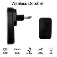 Sonnette sans fil auto-alimentée, étanche, sans batterie, sonnerie électrique, utilisation domestique EU/UK/US, LUCKARM B05, plastique ABS, portée 100m