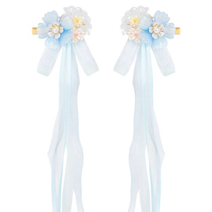 Tocado Hanfu para niñas, pinza para el pelo de estilo antiguo, accesorio para el pelo con cinta azul estilo chino, borla larga de hada de estilo antiguo - Product Image 5