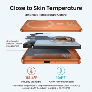 <span class=keywords><strong>Chargeur</strong></span> sans fil magnétique de poche pour voyage en extérieur, 10000 mAh, 10,7 mm, ultra-plat, 20 W PD, 15 W Mag, batterie externe en alliage d'aluminium - Product Image 2