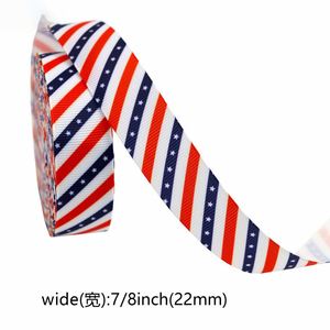 Ruban en gros-grain polyester de haute qualité, thème patriotique USA, 2,2 cm, pour emballage cadeau du 4 juillet, 10 yards/rouleau - Product Image 6