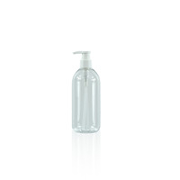 Bouteille de 400 ml transparente en PET avec pompe pour shampoing, gel douche, crème pour le visage, désinfectant pour les mains, lotion, impression sérigraphique