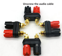Connecteur banane femelle plaqué or en aluminium de 4 mm à double vis, borne de connexion pour amplificateur de haut-parleur