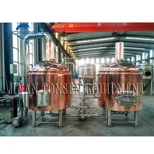 Chaleira de cobre vermelha para fabricação de cerveja, 200l 300l 500l