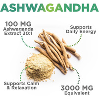 Complément alimentaire en gommes à la saveur de cerise naturelle, vegan, KSM 66 Ashwagandha, vitamine D, pour hommes, en gros, OEM, marque privée