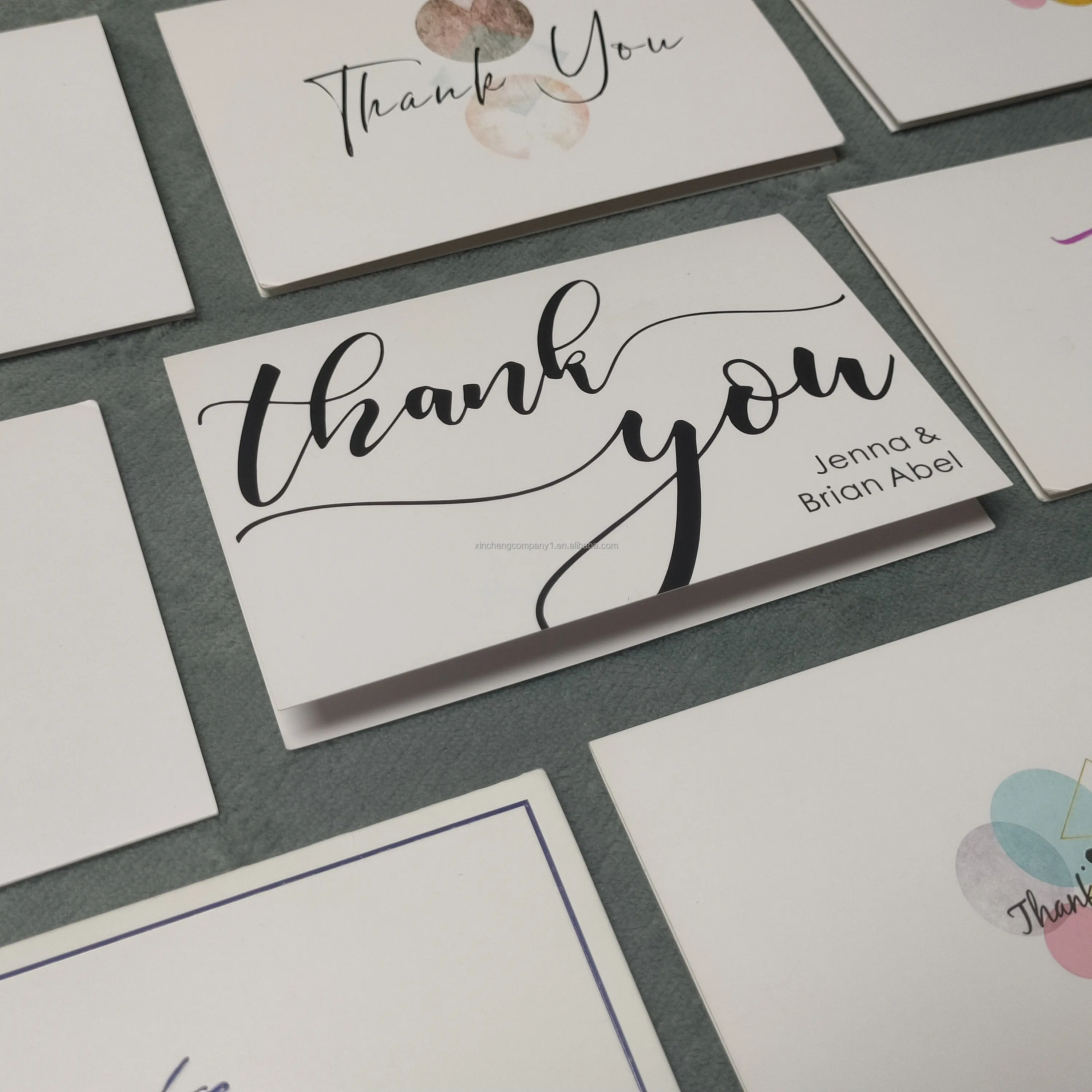 Full Color Printing Art Papier Custom Ontwerp Groet Zakelijke Postkaarten Dank U Kaarten