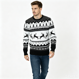 Maglione di Lusso in <span class=keywords><strong>Lurex</strong></span> per Uomo, Vestibilità Slim, Maniche Lunghe, Moda Streetwear, Pullover Maschile per Uso Quotidiano - Product Image 3