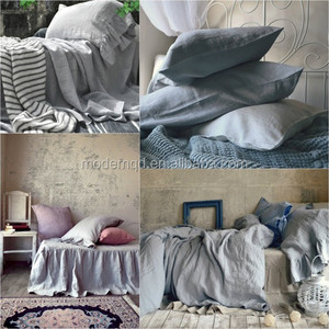 Set di biancheria da letto europei in lino solido preridotto lenzuolo da letto in lino puro 170gsm lenzuolo da letto lavato in pietra di lino - Product Image 3