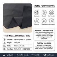 Tela Deportiva de Poliéster y Spandex al por Mayor, Secado Rápido, Elástica en 4 Direcciones, 230gsm, Transpirable, para Yoga
