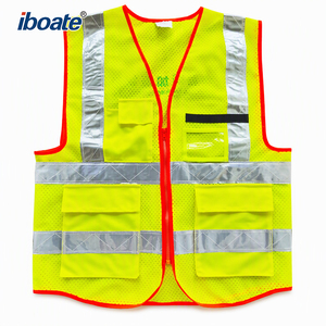 Gilet di Sicurezza Riflettente Traspirante in Rete Alta Visibilità Multi Tasche con Cerniera per <span class=keywords><strong>Lavori</strong></span> Edili e Stradali - Product Image 2