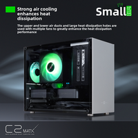 Boîtier blanc pour mini ordinateur de jeu C2 MATX tout aluminium de qualité supérieure avec alimentation ATX latérale transparente et carte graphique à prise directe