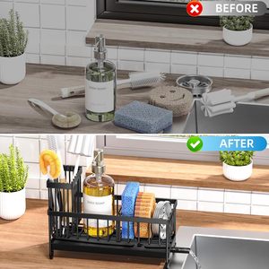 Hot Sale Stainless Steel Sink Caddy Kitchen Countertop Organizer Sponge Holder Scrubber Sponge Brushes Dishcloth Storage Rack - Product Image 2