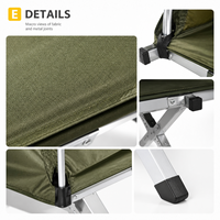 Lit de camping pliable portable surélevé, imperméable, pour une personne, abri solaire pour la randonnée en plein air et la pêche