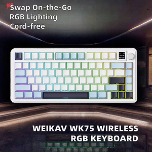 מקלדת מכנית אלחוטית תלת-מצבי, החלפה חמה, תאורת RGB LED, מתגי Gateron, מותאמת אישית, חדשה, USB-C, Plug and Play, מקלדת גיימינג למחשב שולחני - Product Image 2