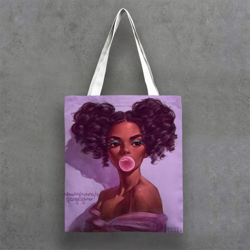 Bolsa de arte feminina colorida g & d africana, sacola de compras