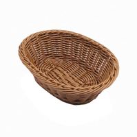 Hotselling geweven handgemaakte ecovriendelijke duurzame tafelblad serveermanden van plastic poly wicker voor brood en fruit, ovaal