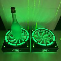 Présentoir de Bouteille de Champagne Lumineux LED Vert Sans Fil Rechargeable Sur Mesure, Glorificateur de Bouteille de Vin, Support de Vodka Illuminé