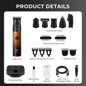 Livraison rapide, kit <span class=keywords><strong>de</strong></span> toilettage pour <span class=keywords><strong>homme</strong></span> 6 en 1, kit <span class=keywords><strong>de</strong></span> toilettage des poils du corps, du nez, du visage, <span class=keywords><strong>de</strong></span> la <span class=keywords><strong>barbe</strong></span>, tondeuse professionnelle sans fil, tondeuse à <span class=keywords><strong>barbe</strong></span> - Product Image 6