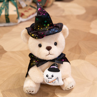 Ours Sorcier d'Halloween en Peluche Douce, Décoration de Fête, Cadeau, Vente en Gros Personnalisée