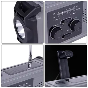 Radio météo portable, radio solaire d'urgence, radio AM/FM avec chargeur de téléphone 4000 mAh et lampe torche LED - Product Image 5