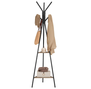 Porte-<span class=keywords><strong>manteau</strong></span> autoportant de style industriel avec 2 étagères Porte-<span class=keywords><strong>manteau</strong></span> en métal à double niveau pour vêtements, chapeaux, sacs dans le salon - Product Image 1