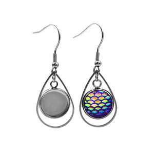 Stainless Steel Teardrop Pendant Ear <b>Hooks</b> 12mm Inner Hollow Base For <b>Earring</b> Making DIY Jewelry Components - Product Image 5