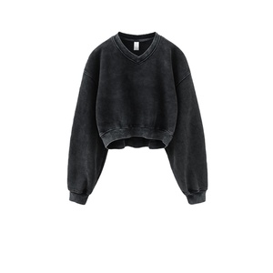 Sudadera con Capucha TKAN432D, Diseño Gráfico Personalizado, para Mujer, Invierno, Felpa, Estilo Vintage Lavado, Dobladillo Elástico, Talla Grande, Informal, 100% Algodón, Cuello en V, Corte Regular - Product Image 2