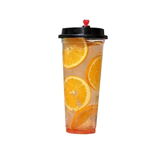 Gobelets en plastique jetables écologiques en PP transparent imprimé, robustes et durables, anti-fuite, 12/16/24 oz, pour café, lait, jus, boissons chaudes ou froides - Product Image 1
