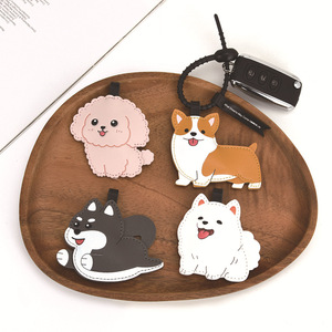 Portachiavi in Pelle con Ciondolo a Forma di Cane (Corgi, Barboncino, Husky) - Charm Sonoro per Borsa, Regalo Souvenir per Donne e Ragazze, Disponibile all'Ingrosso - Product Image 1