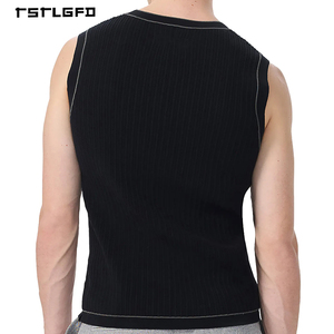 Fabricants de vêtements – Débardeur homme coupe ajustée sans manches à col rond, design personnalisé avec logo - Product Image 2