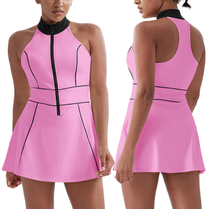 Nouvelle Robe de Yoga et de Golf Sans Manches pour Femme, Séchage Rapide, Très Extensible, Respirante, Amincissante, Sexy, à Fermeture Éclair, Couleur Nude, pour Activités de Plein Air - Product Image 1