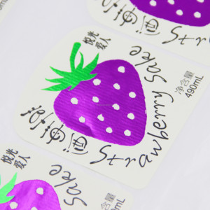 Etiquetas Personalizadas Impermeables para Botellas de Vino con Diseño de Fresa, con Recubrimiento UV de Vinilo, Estampado en Lámina Dorada, Adhesivas, Precio de Fábrica - Product Image 4