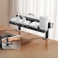 CHICON – Support de prise électrique à pince de bureau en métal, peu encombrant, avec protection contre les surtensions, organisateur de prises, durable, portable, pour téléphone portable et tablette