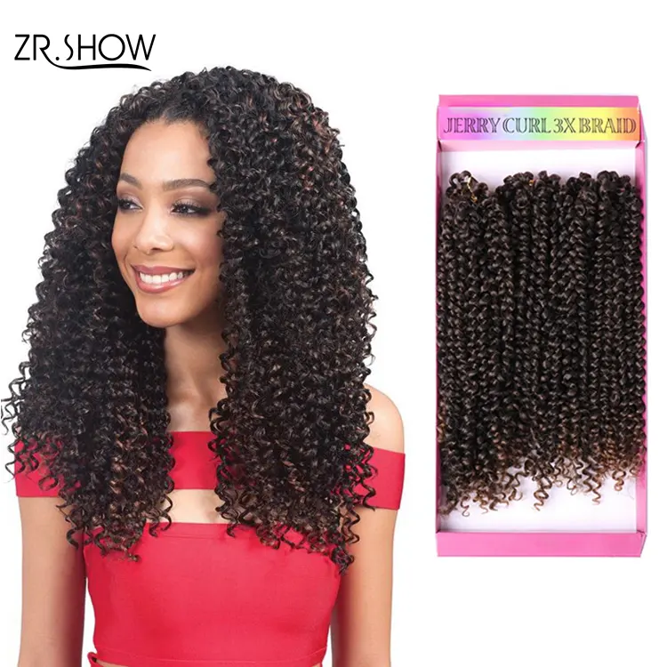 Zoesoul 10 inç son tığ örgüler kıvırcık 3 adet sentetik örgü saç uzatma Afro kadınlar için