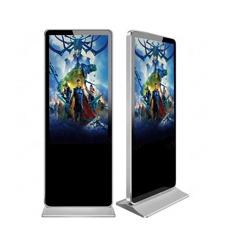32 43 50 55 inch free stand kiosk LCD advertising display Android WIFI ad player digital signage totem with broadcast software
